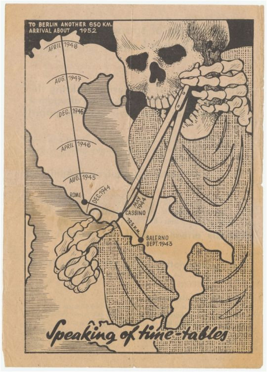 german propaganda leaflet mocking the progress of allied forces in