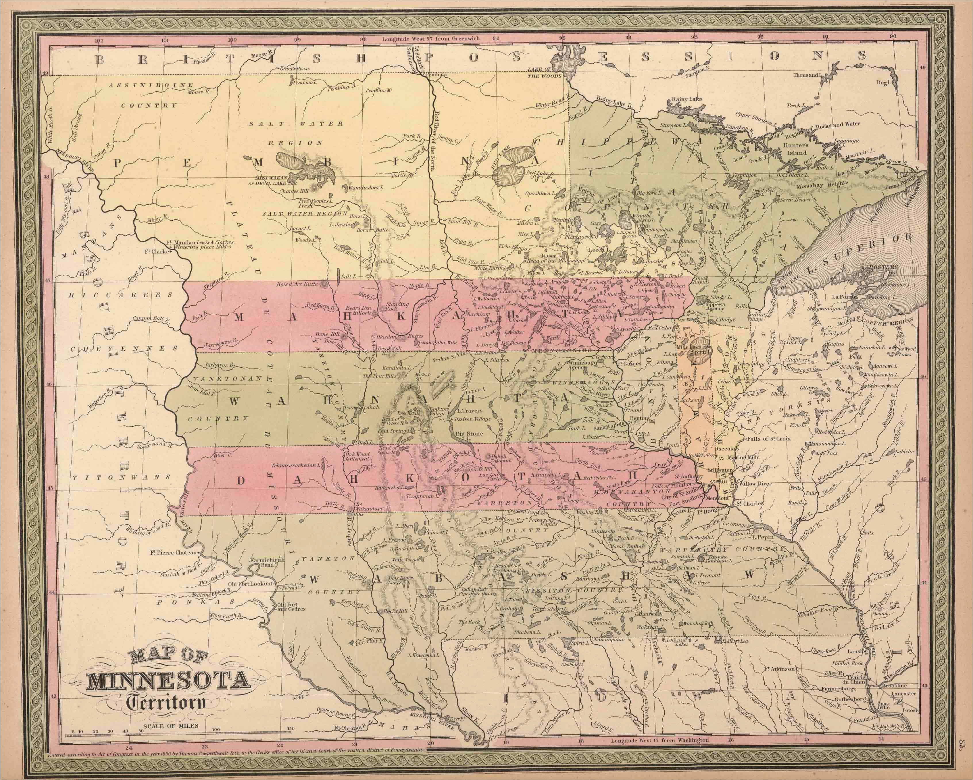 old historical city county and state maps of minnesota