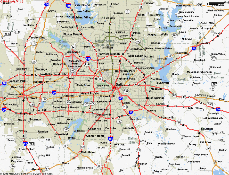 Map Of Texas Cities Near Dallas