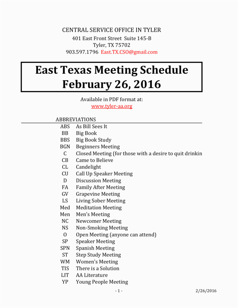 east texas meeting schedule aa central service office in tyler