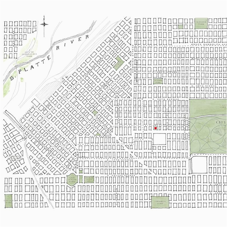 denver karte street karte colorado city map zeichnung etsy