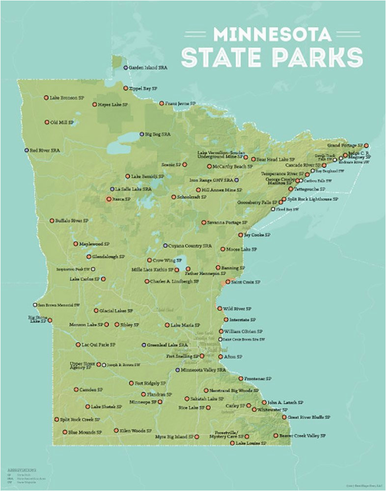 amazon com best maps ever minnesota state parks map 11x14 print