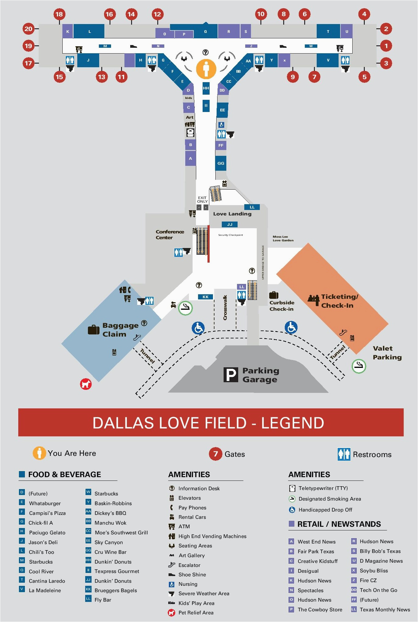 dallas airport map southwest airlines