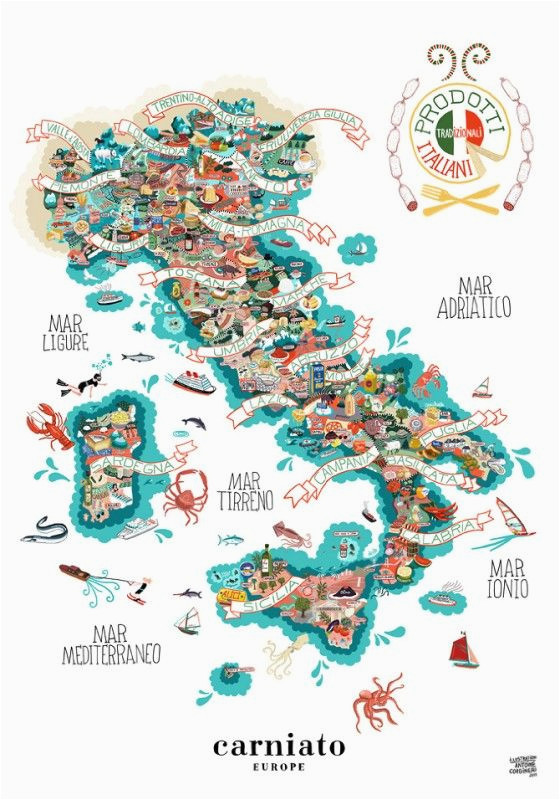 antonie corbineau has created an illustrated food map depicting