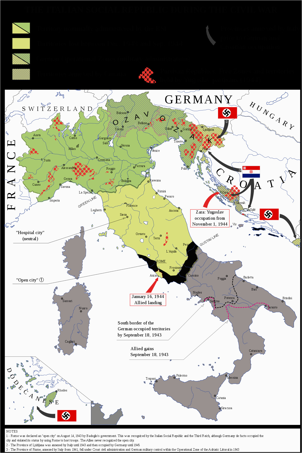map of the italian social republic 1943 1945 its territory w