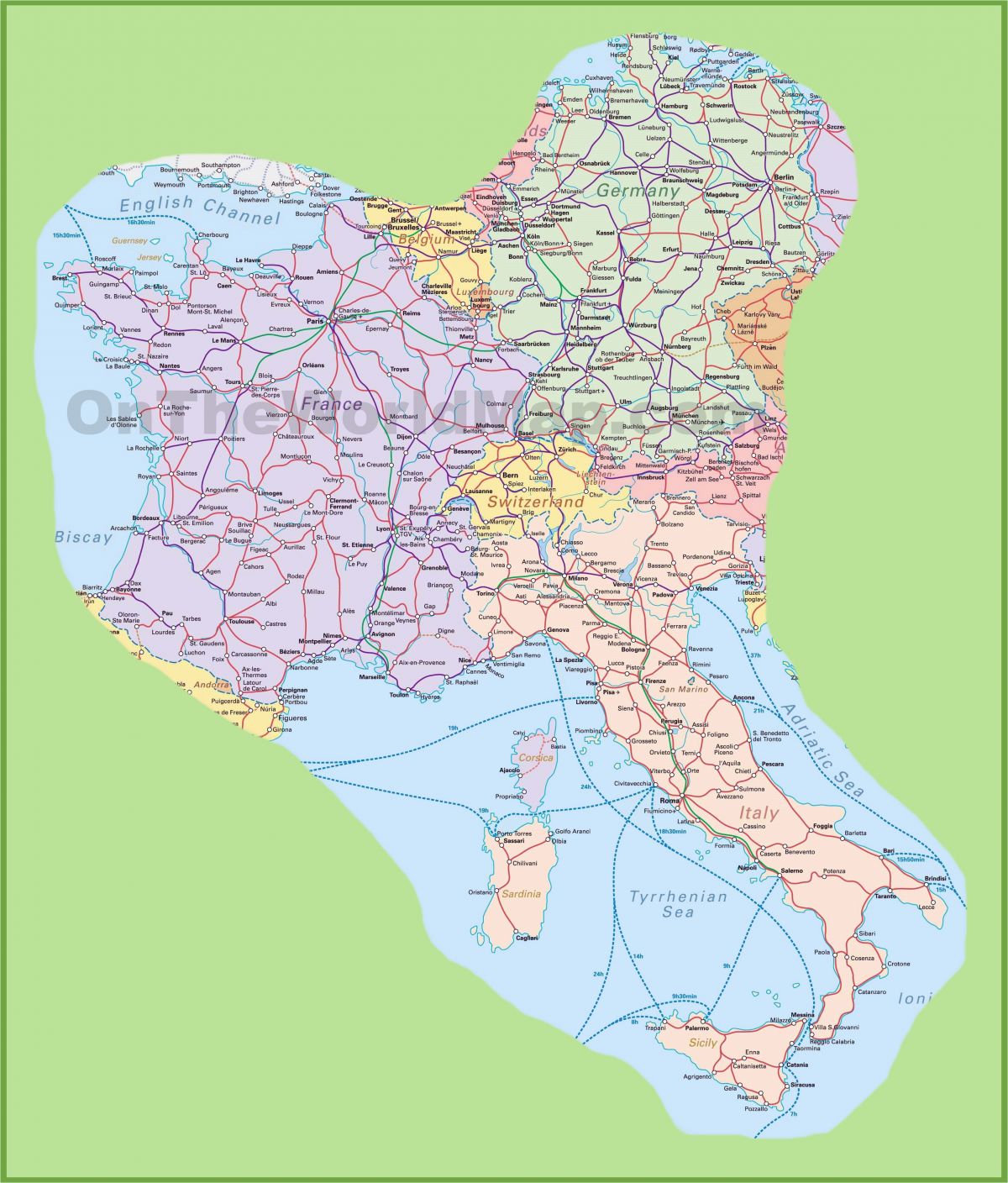 map of south west coast of italy