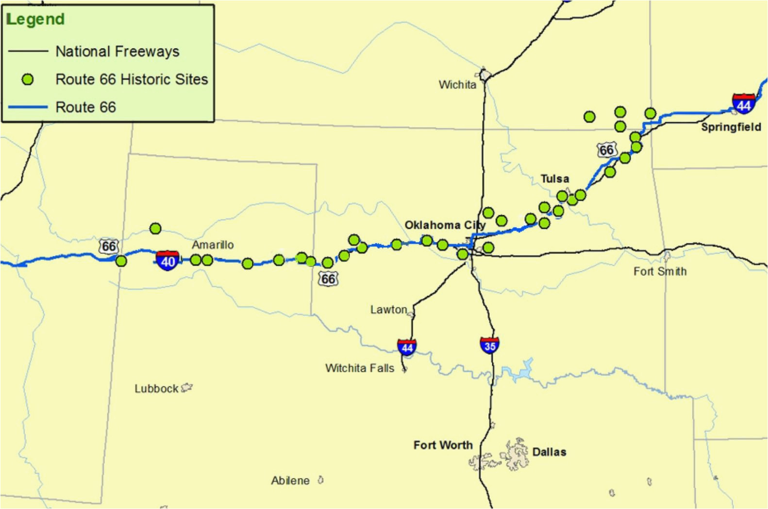 map of arizona new mexico texas and oklahoma maps of route 66 plan