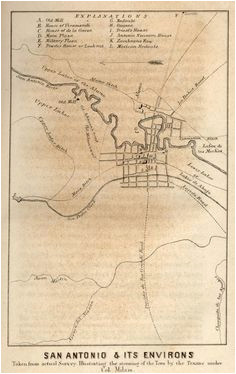 map of san antonio from the first battle of the alamo when it was