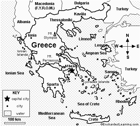 map of modern day greece school ideas ancient greece for kids