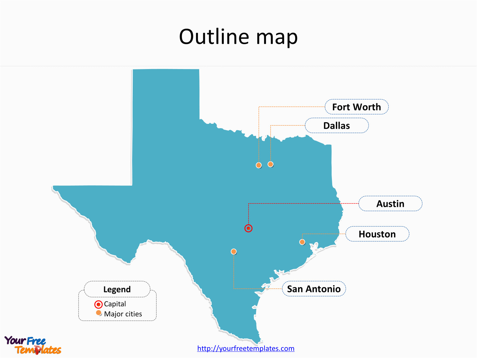 map of major texas cities