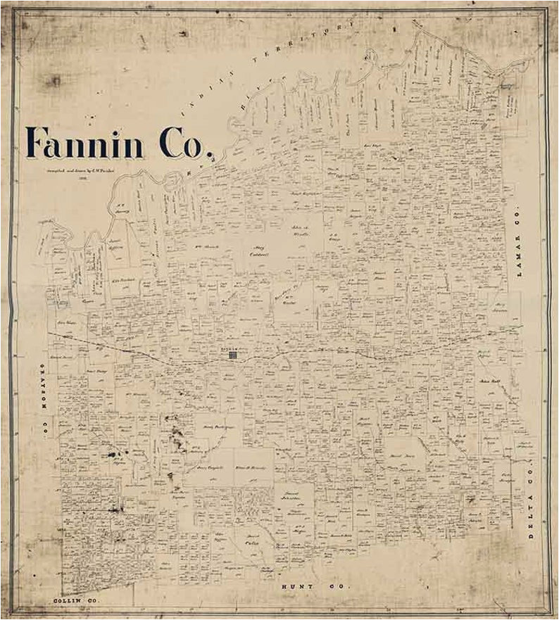 1901 farm line map of fannin county texas etsy