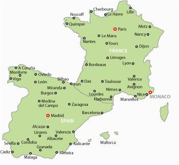 map of france and spain map of spain and france with cities may