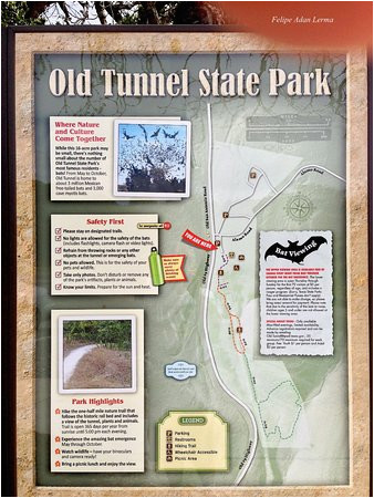 old tunnel state park information board regarding trails the tunnel