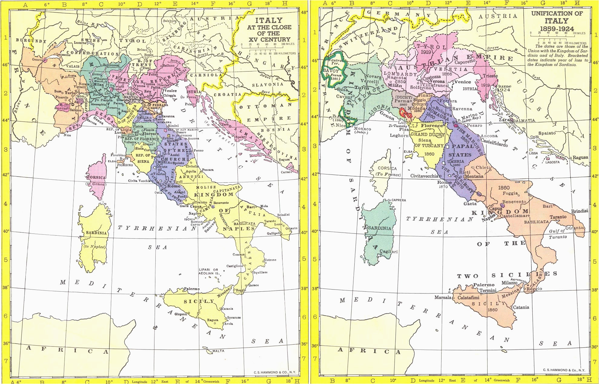 historical maps of italy