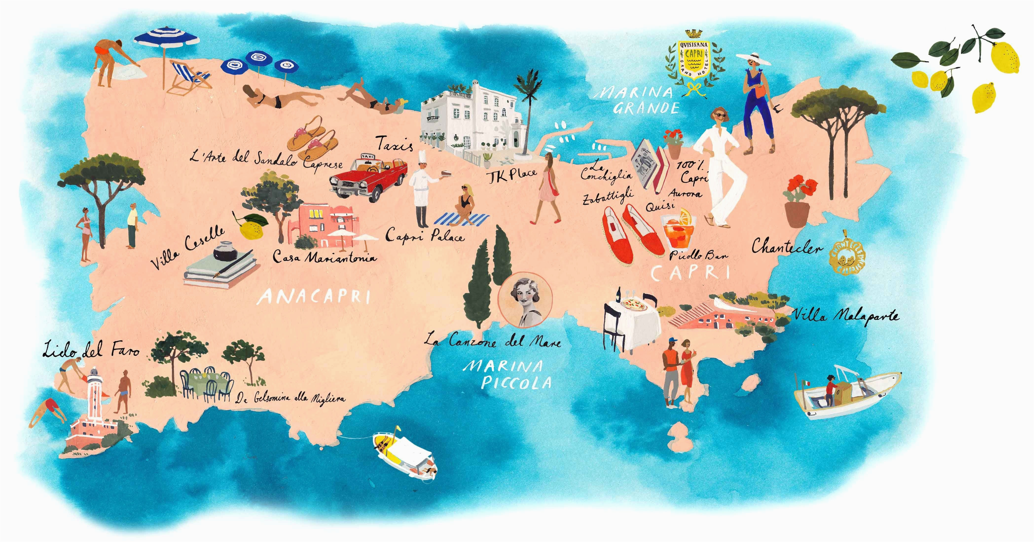 Map Of Italy Capri | secretmuseum