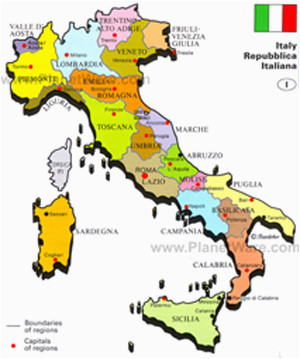 map of italy showing pompeii 608893