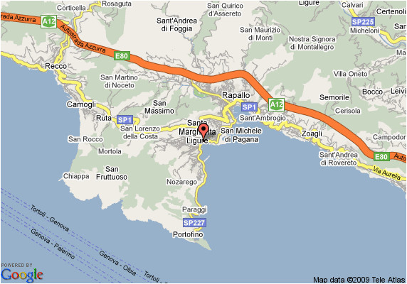 map of italy showing portofino 455921