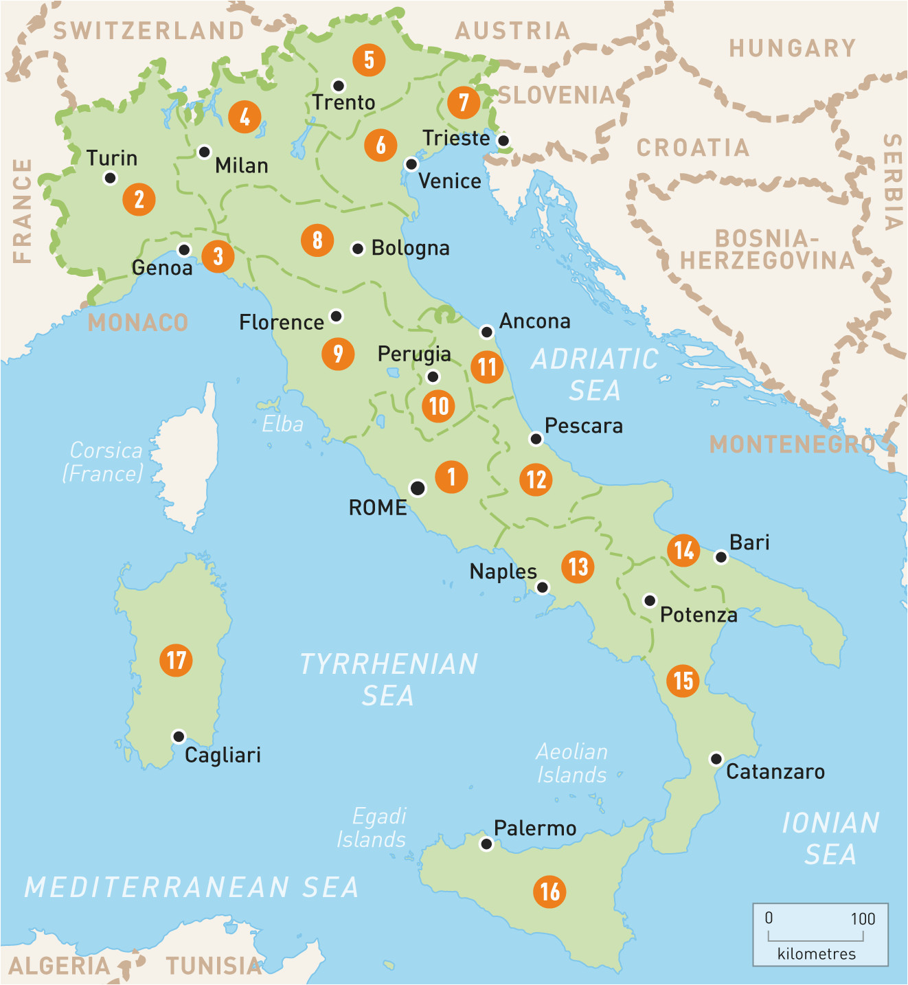 Map Of Italy With Towns And Cities Secretmuseum