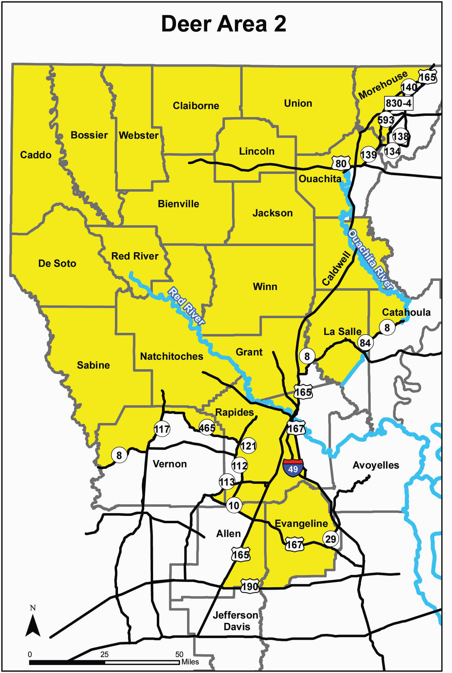 deer hunting area 2 louisiana hunting seasons regulations