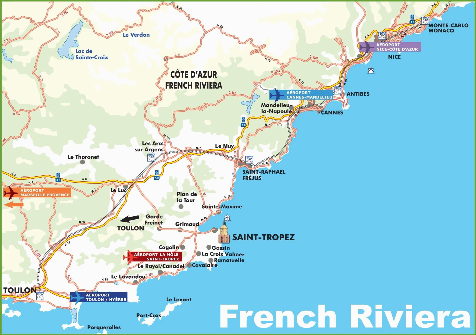 french riviera ca te d azur travel french riviera map france