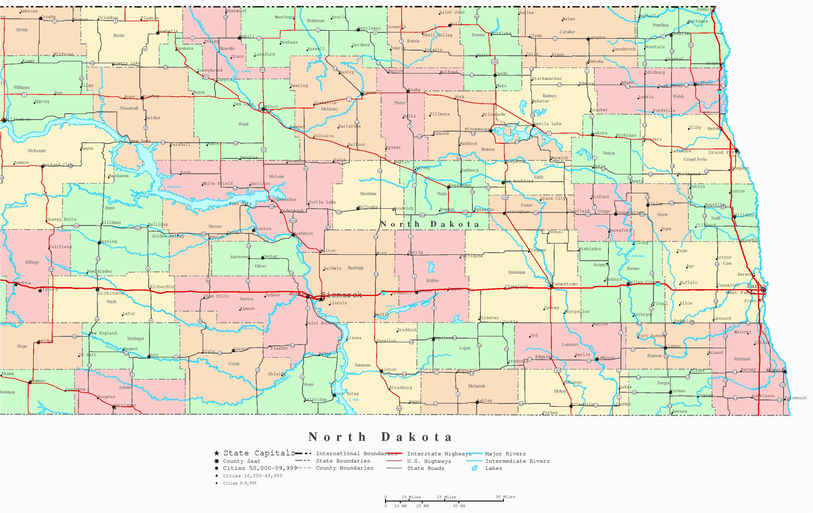 north dakota printable map 865 11 south of cities sitedesignco net