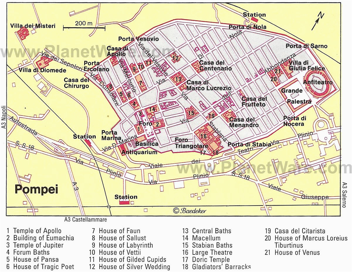 map of pompei pompeji und heraklium pompeji antike und italien