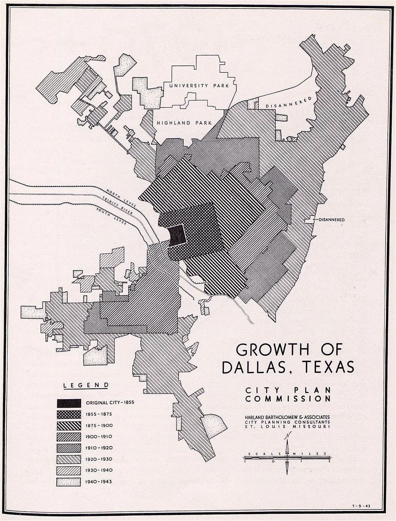 this 1943 map is from that year s master plan for post wwii dallas