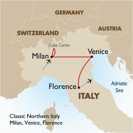 Map Of Switzerland and Italy together Classic northern Italy European tour Packages Goway Travel