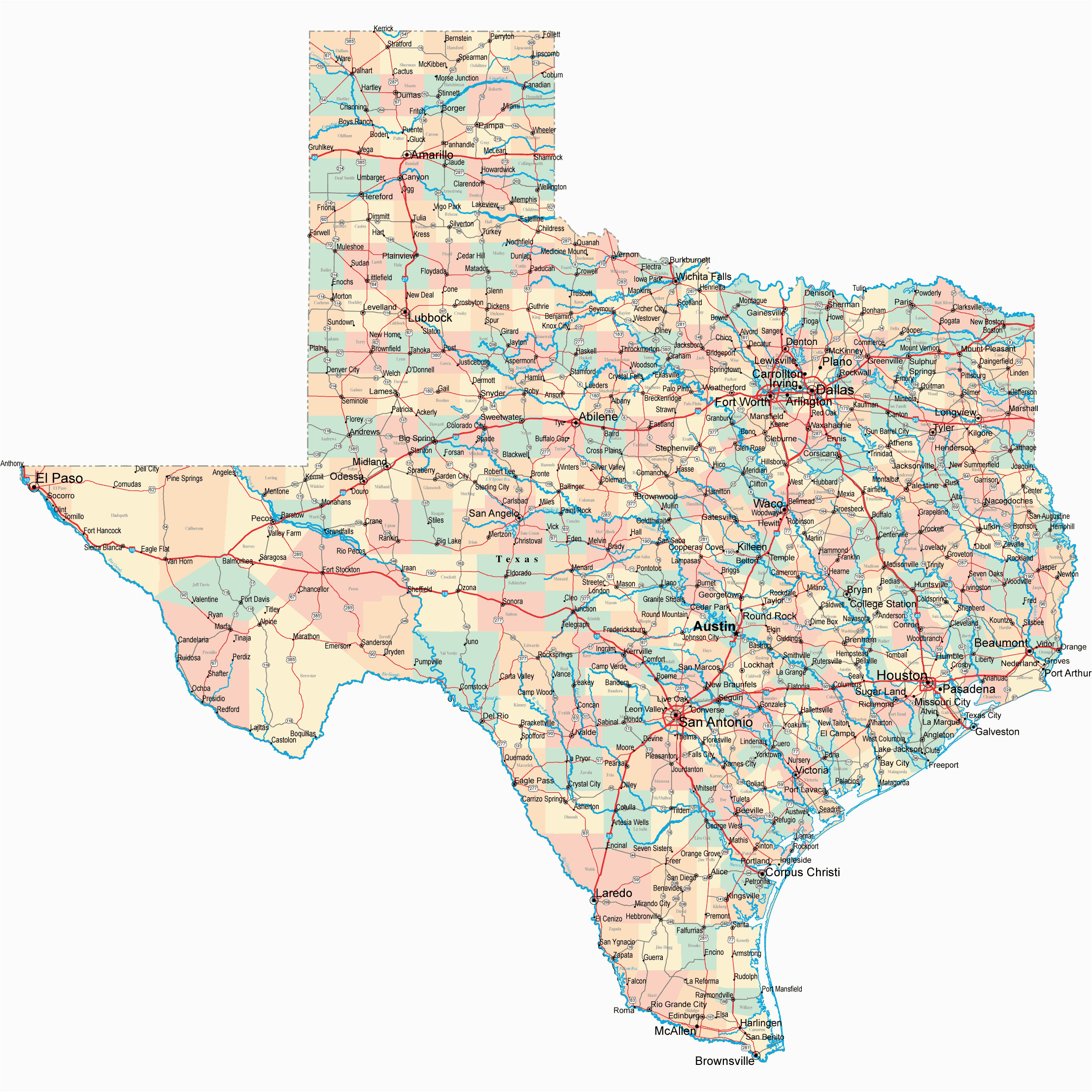 map of texas highways time zone map