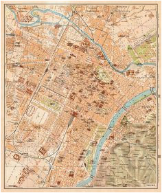 turin torino italy city map 19th century map antique 1890s