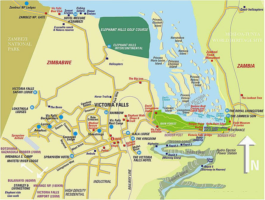 map of vic falls zimbabwe victoria falls zambezi river