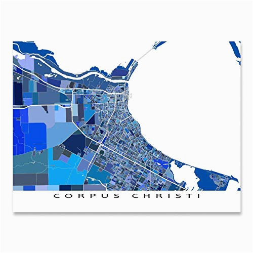 amazon com corpus christi map print texas usa city street art
