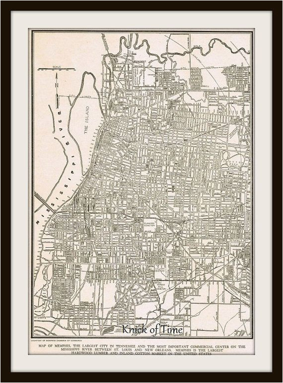 antique memphis map vintage memphis tennessee map by knickoftime