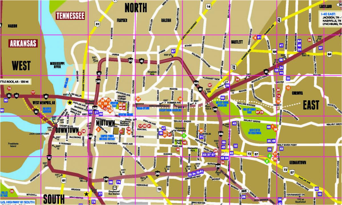 memphis map map of memphis the surrounding areas
