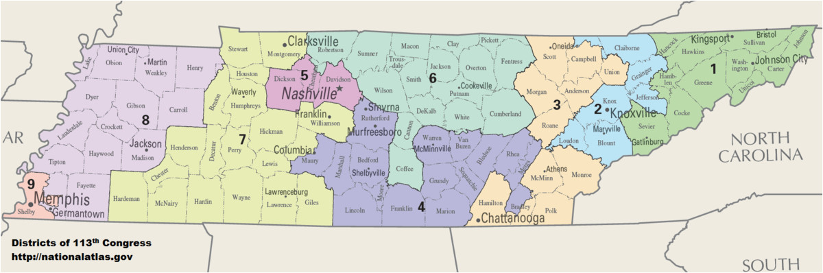 map of middle tennessee