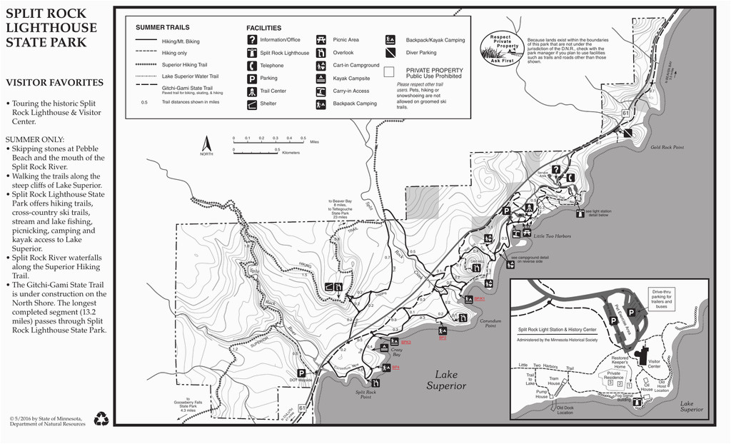 split rock lighthouse state park summer map