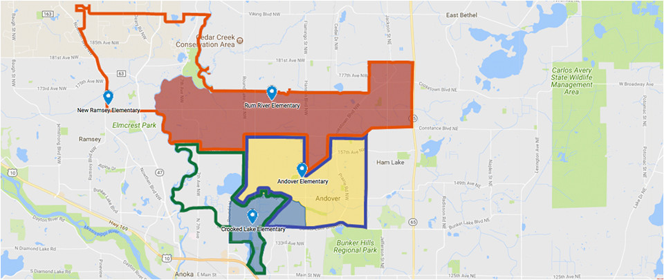 Minnesota School Districts Map Attendance Boundaries Boundaries