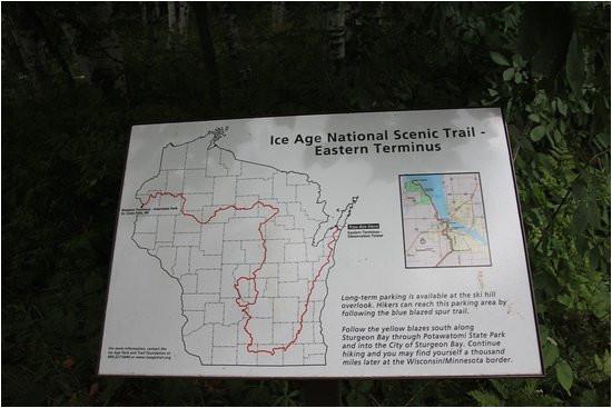 a map of the ice age trail picture of potawatomi state park