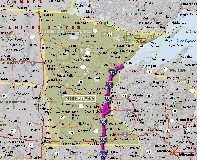 i 35 minnesota interstate 35 minnesota map state map