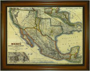 the republic of texas 1849 german perspective old map framed in
