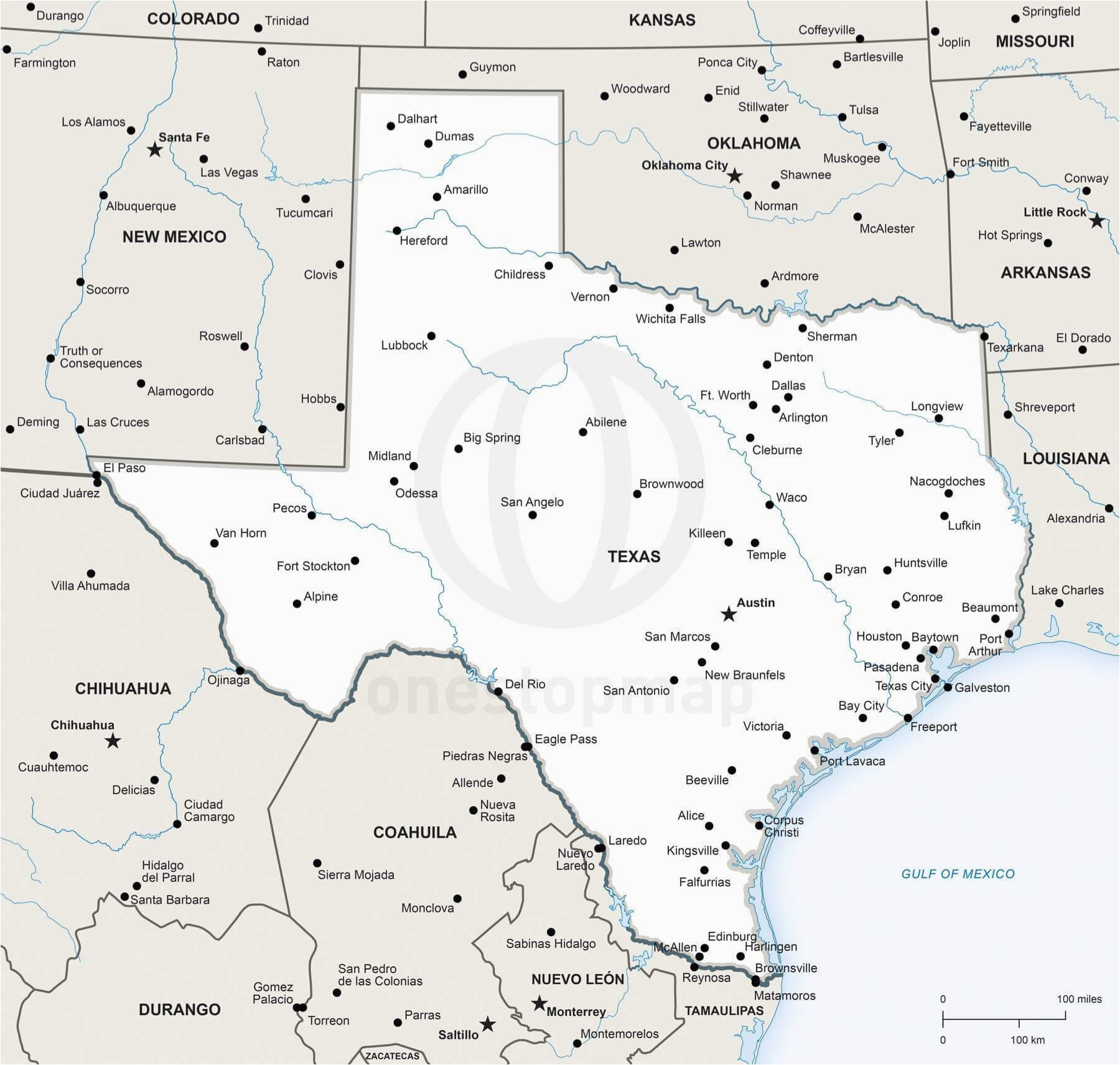 Political Map Of Texas with Cities secretmuseum