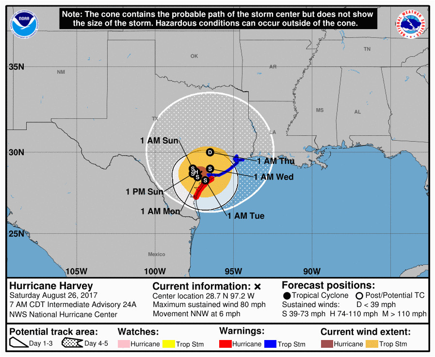 as previously reported hurricane harvey made landfall at 10pm