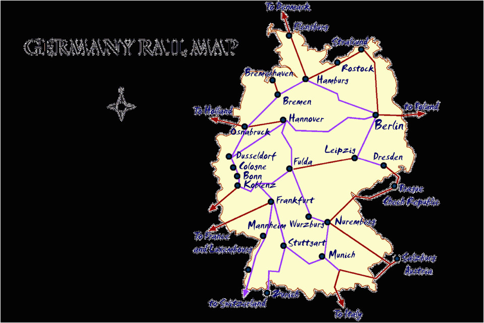 Rail Map Of Italy with Cities Germany Rail Map and Transportation Guide