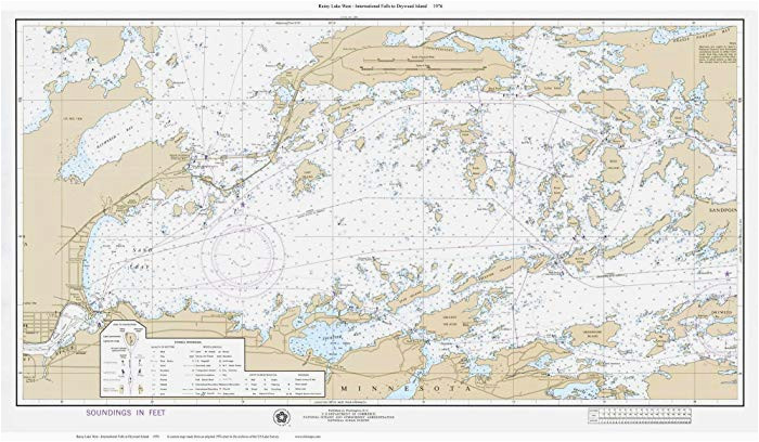 amazon com rainy lake west 1976 tan old map nautical great lakes