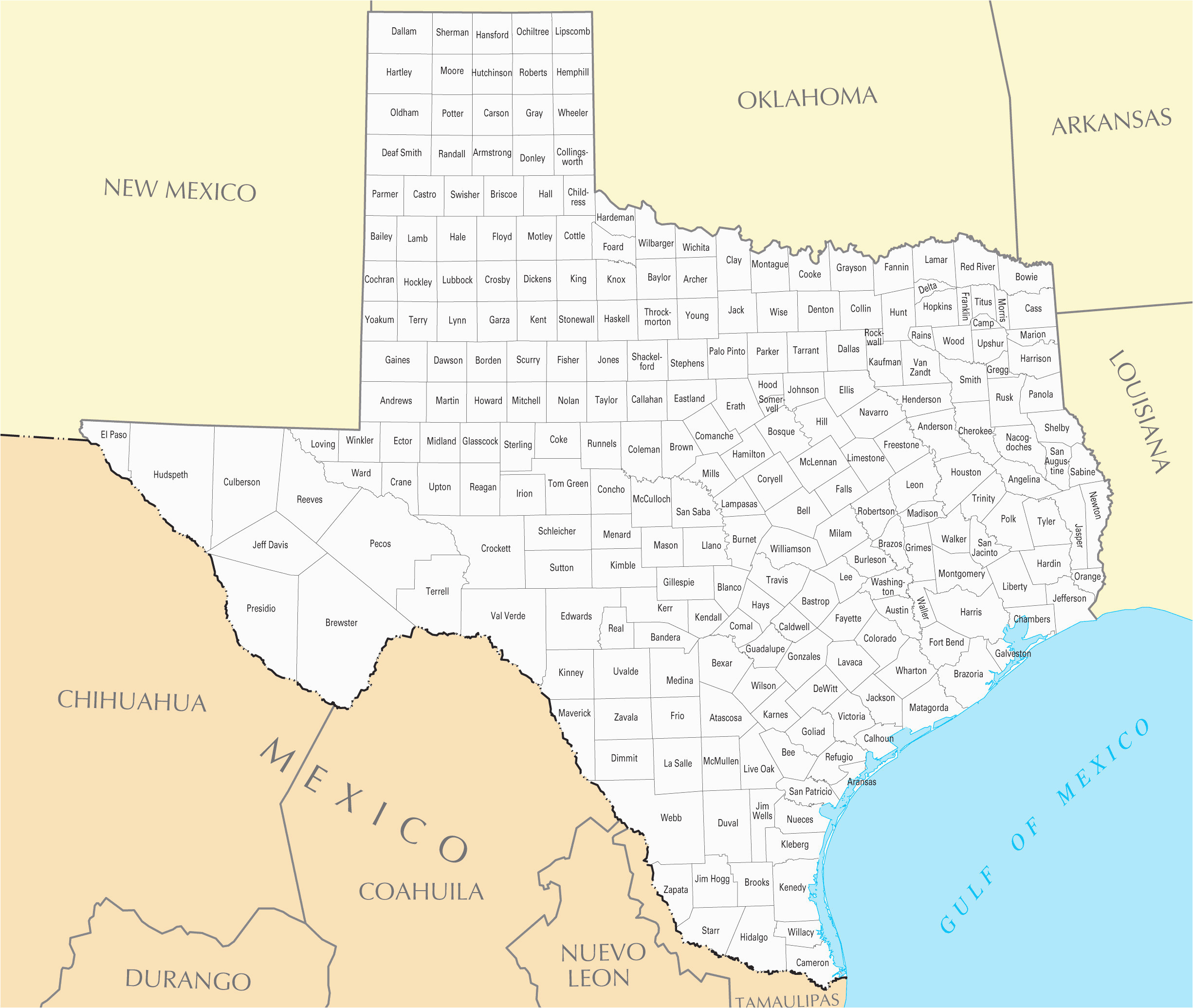 texas map with counties and highways texas county map map od texas