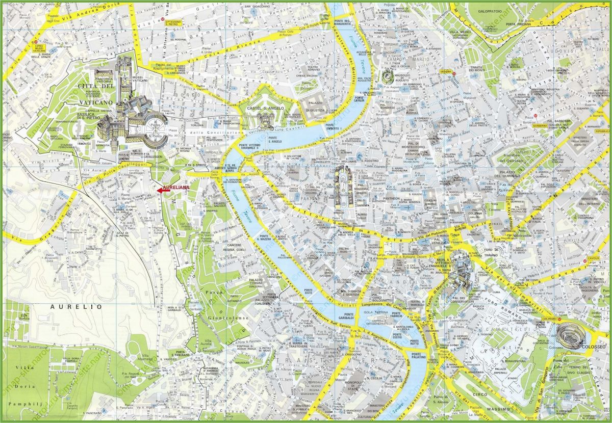 Rome Italy Sightseeing Map Rome tourist attractions Map | secretmuseum