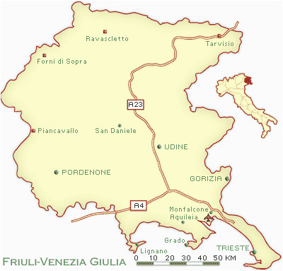 friuli venezia giulia map and guide northeastern italy