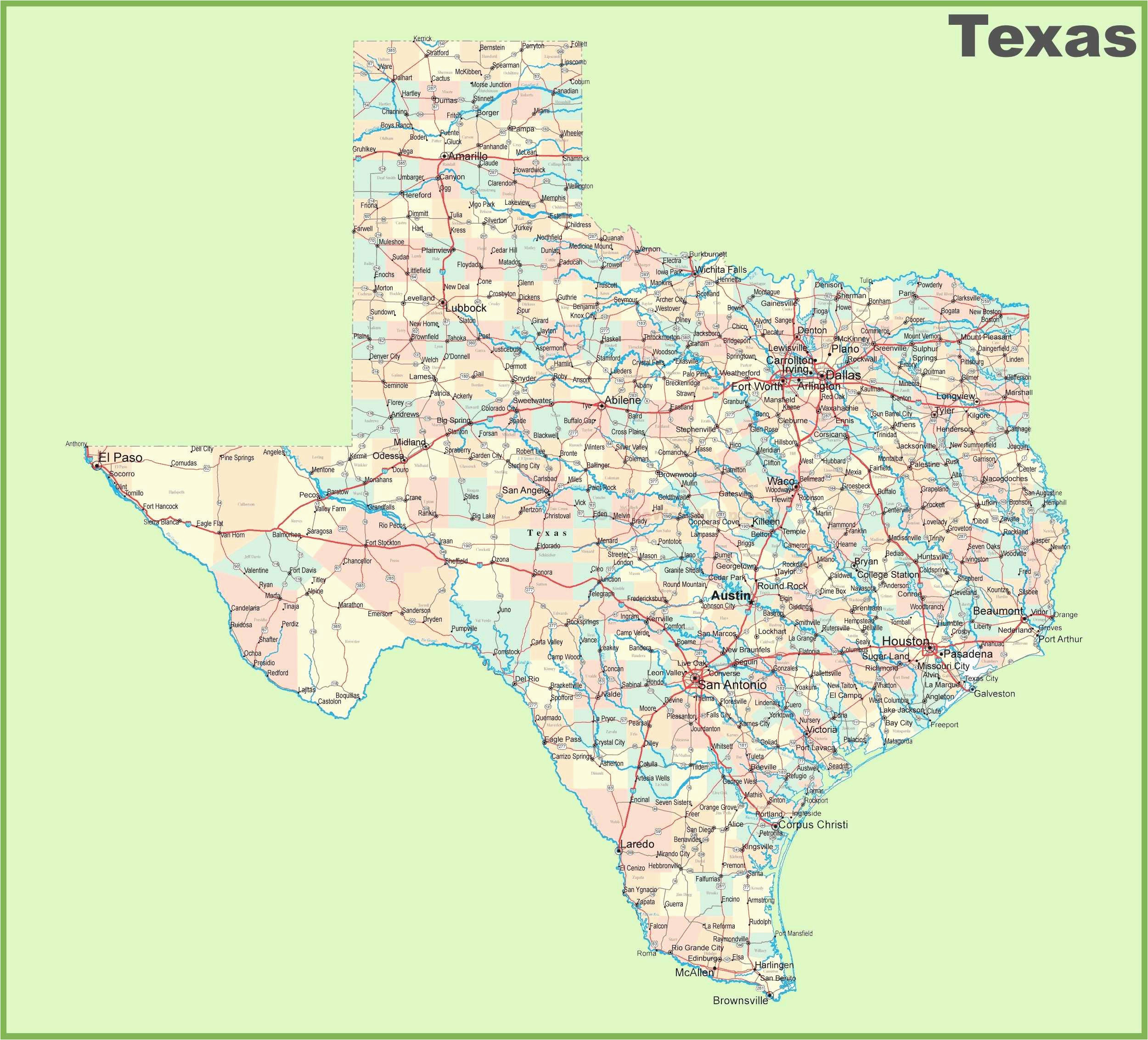 printable map of texas geographical maps texas printable baytown