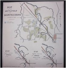 murfreesboro tennessee civil war battlefield color 1862 map troop
