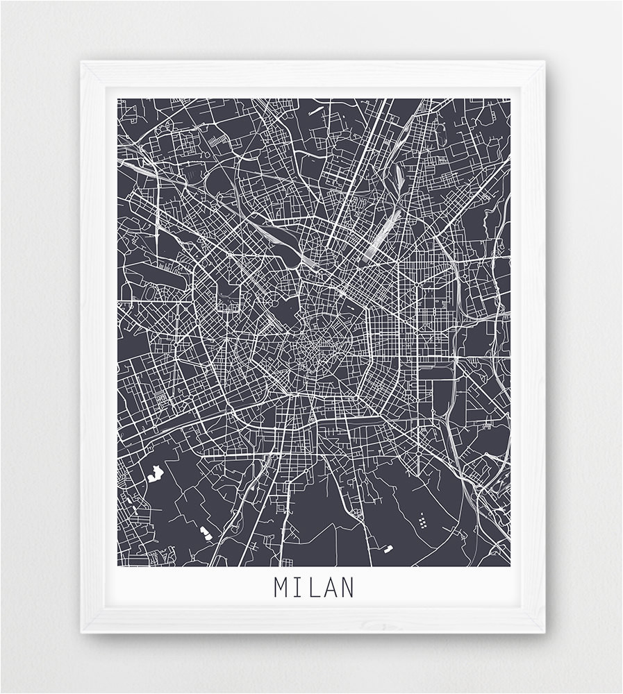 milan city urban map poster milan street map print milan etsy